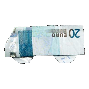 Origami Geldschein Bus
