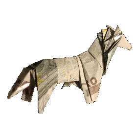 Origami Geldschein Hund