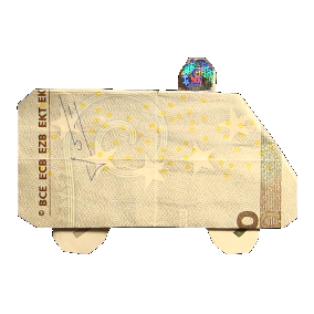 Origami Geldschein Polizeiwagen