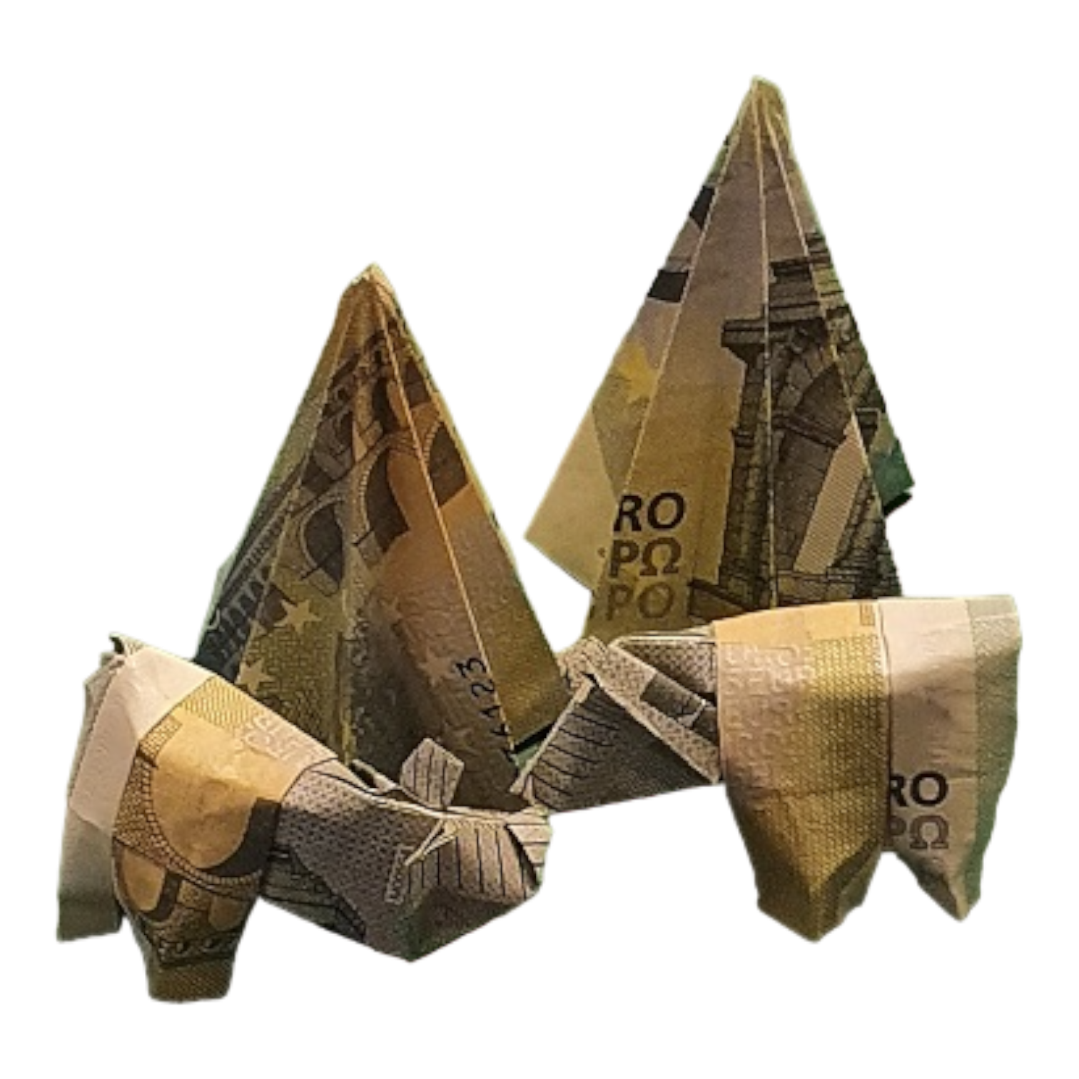 Origami Geldschein Bär data-placement=