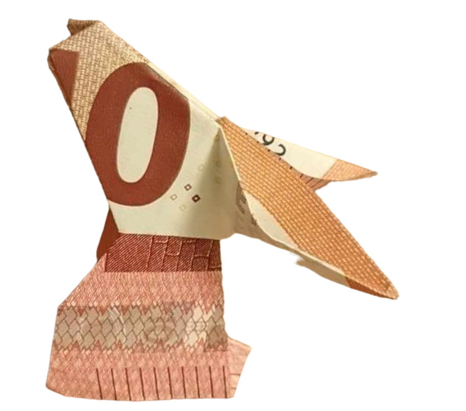 Origami Geldschein Hase 1