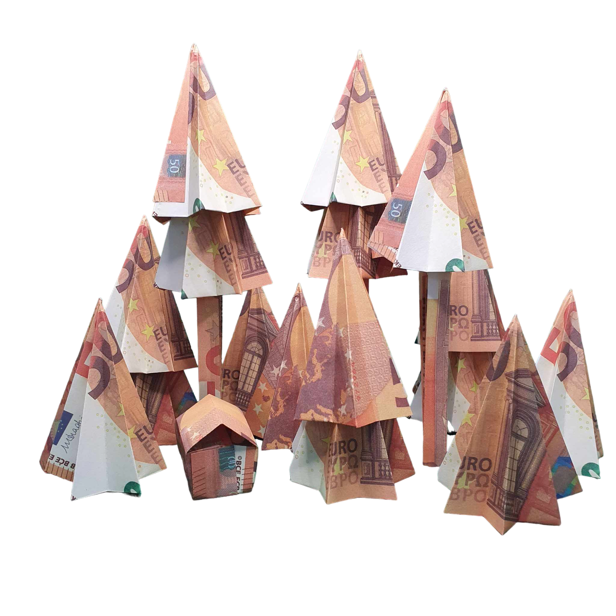 Origami Geldschein Wald data-placement=
