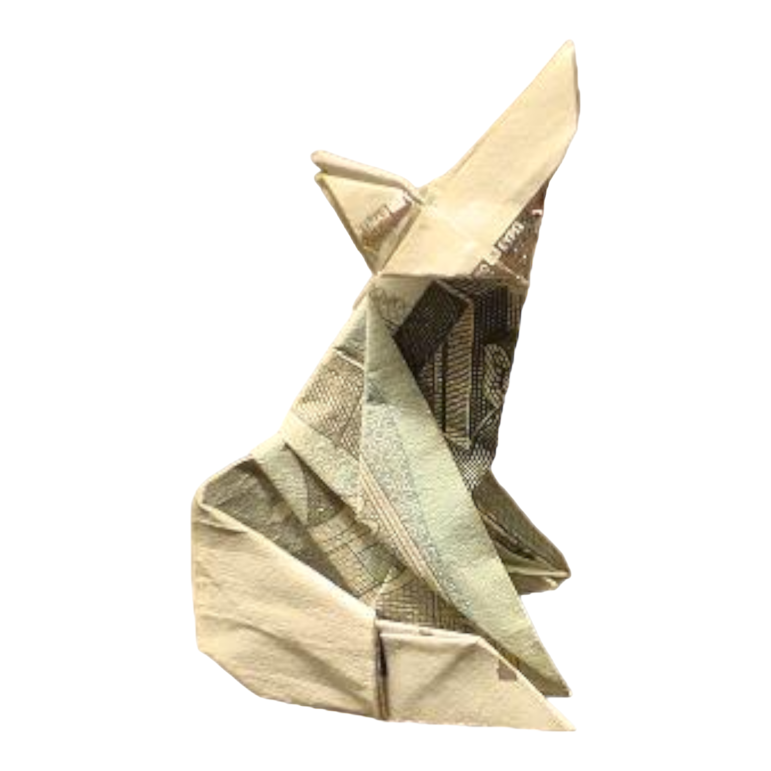Origami Geldschein Wolf data-placement=